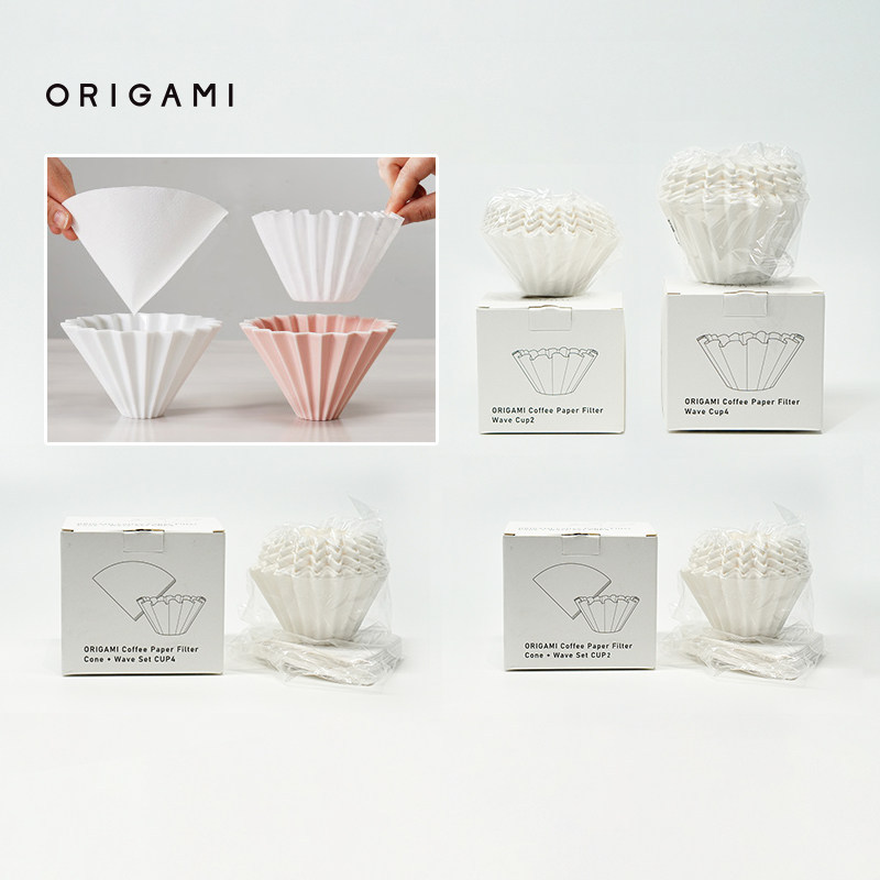 [อุปกรณ์กาแฟ] ORIGAMI กระดาษกรองเค้กกาแฟมือแกะสลัก V60 Origami ถ้วยกรอง 155/185 ถ้วยกรอง kalaita/ori
