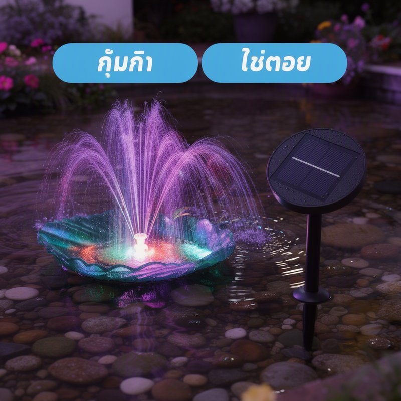 น้ําพุพลังงานแสงอาทิตย์ลอยสเปรย์น้ําสีแสงกันน้ําสวนบ่อสระว รูปที่ 3