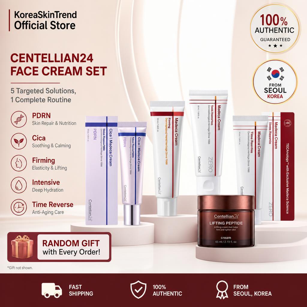 Centellian24 Face Cream Set - PDRN 50ml / Cica 50ml / Firming 65ml / Intensive 50ml / Time Reverse 80ml - 5 ตัวเลือก Anti-Aging Hydrating Moisturizer