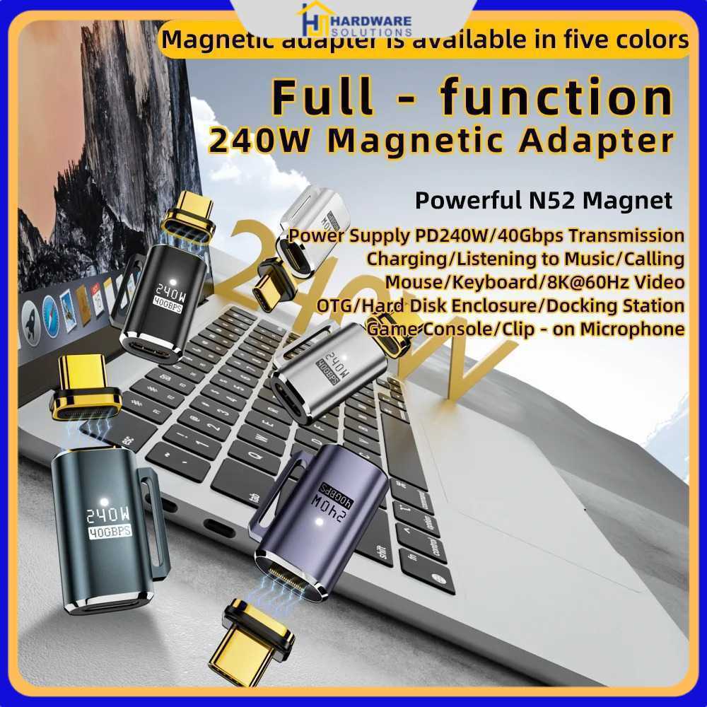 OTG USB Type C 4.0 N52 อะแดปเตอร์แม่เหล็ก 8K 60Hz 40Gbps 240W - A1F35