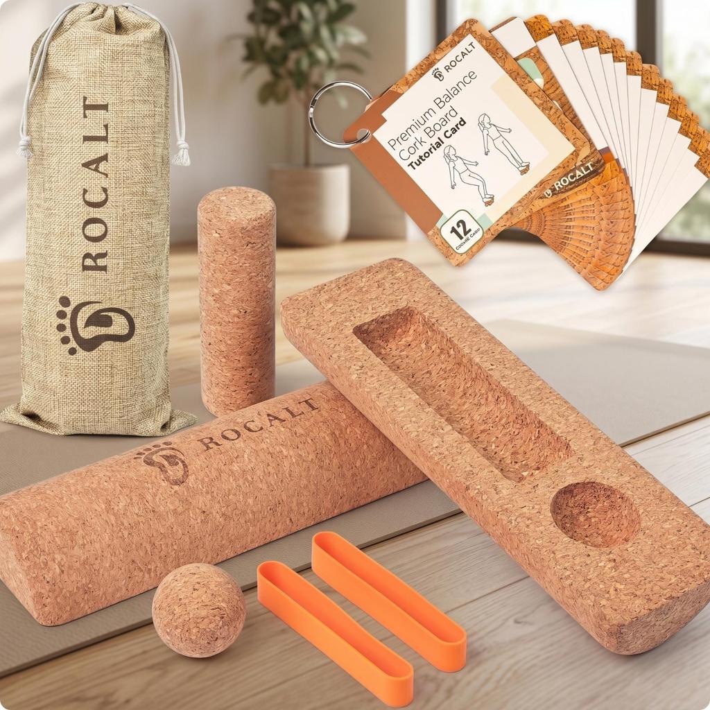 [arutoxalc] ลูกกลิ้งนวดตัว ลูกกลิ้งออกกําลังกายทรงกระบอก Eco-Friendly Cork คอลัมน์ออกกําลังกายเพื่อก