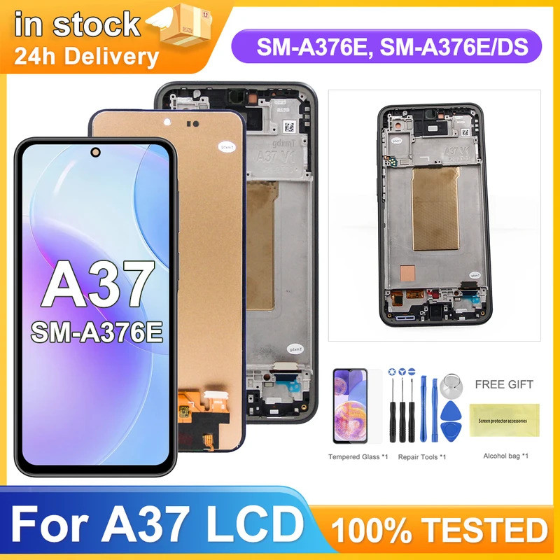 SAMSUNG ใหม่สําหรับSamsung A37 5GจอแสดงผลLCD Touch Screen Digitizer AssemblyสําหรับSamsung A37 A376E
