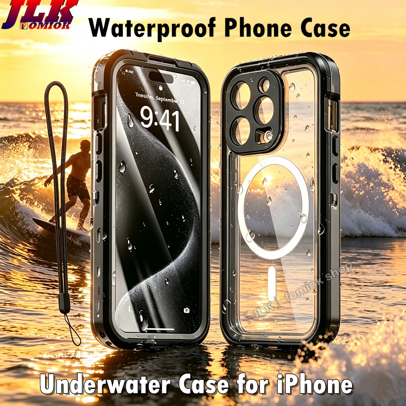 [Shellbox] เคสโทรศัพท์กันน้ําใต้น้ําสําหรับดําน้ํา,เคสกันน้ํา IP68,สําหรับiPhone X XS MAX XR 11 12 13 Mini 14 15 Plus 16 Pro Max 16E 17Eสําหรับว่ายน้ําดําน้ําดูปะการังชายหาด