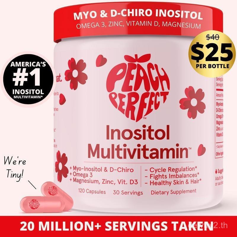 Peach Perfect Inositol Multivitamin - Peach Perfect Myo-Inositol, D-Chiro Inositol, Omega 3 Fitness 