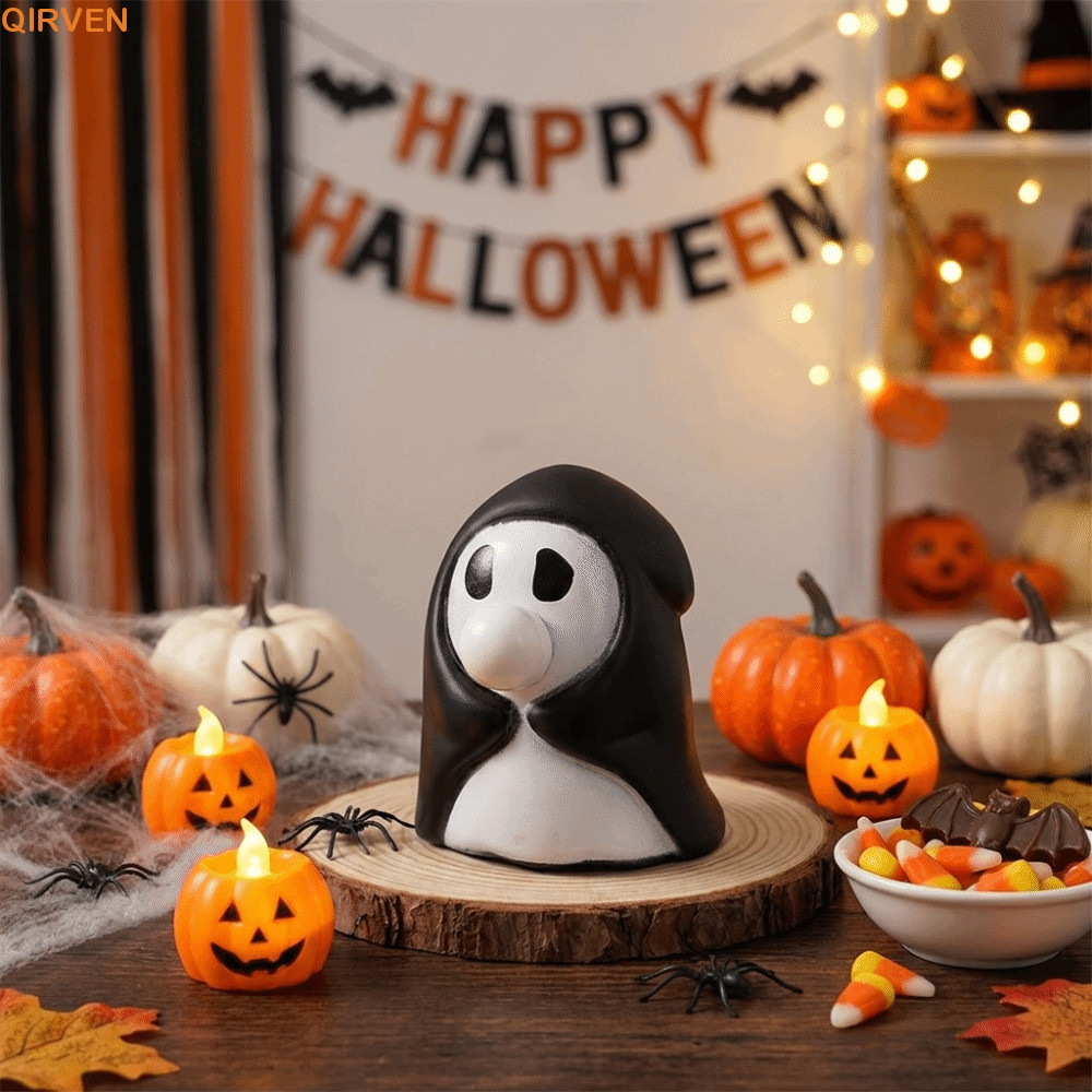 QIRVEN Pumpkin Ghost Pinch Ball, Slow Rebound Creative Pumpkin Stress Ball, Cute Fidget Toy Cartoon 