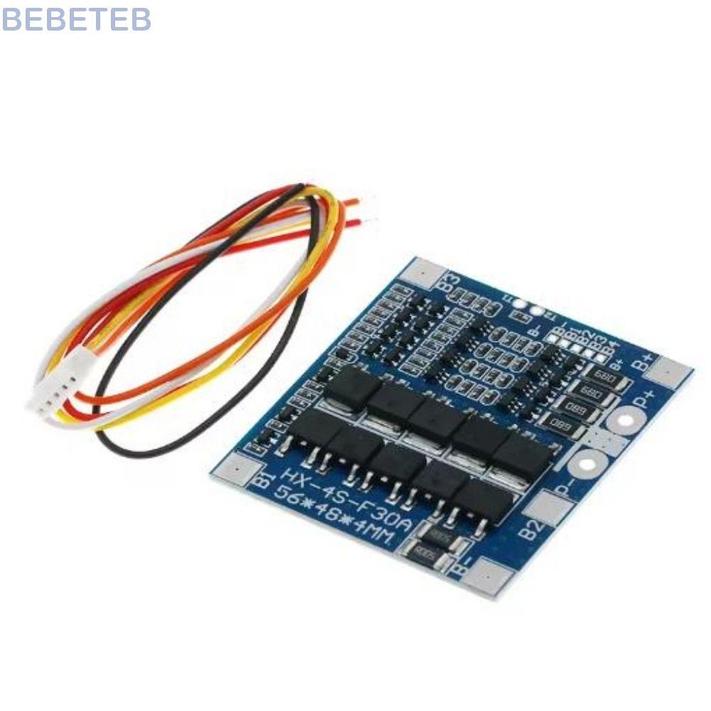 BEBETEB BMS, Blue Green 4S 3.2V 3.7V 30A LiFePO4 / Lithium Battery Board, 12.8V 14.4V พร้อม Balance 
