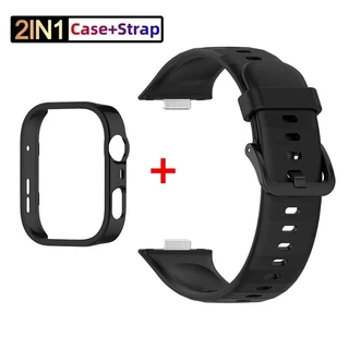 สายซิลิโคน + เคสสําหรับ Huawei Watch Fit 5 Pro Sport Band Hard PC Hollow ฝาครอบป้องกันสําหรับ Huawei Fit 5 Protector กันชน