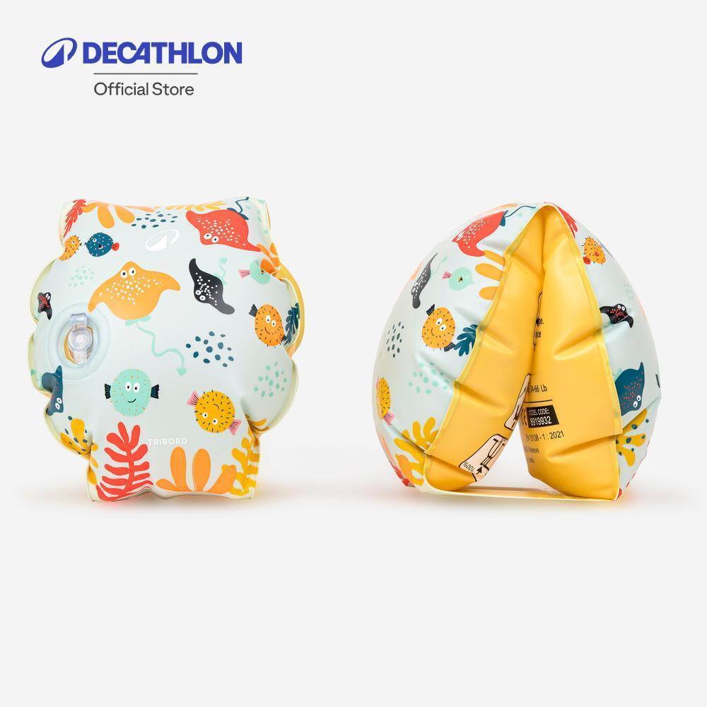 Decathlon Kids’ Swimming Armbands ห่วงยางสวมแขนว่ายน้ำสำหรับเด็กที่มีน้ำหนัก 11-30 กิโลกรัม - Light Blue/Yellow