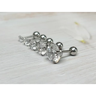 ⚡จิวหูสแตนเลสแท้ 316L ประดับเพชร CZ จิวหูเพชร⚡SS.CZ⚡ Stud Earring Real Stainless Steel Jewelry for Men Women - 1 Piece