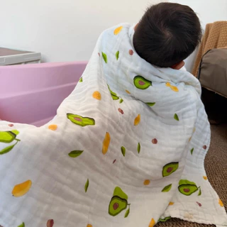 COD ผ้าเช็ดตัวเด็กอ่อน มัสลินย่นออแกนิก ผ้าพรีเมี่ยม 110*110cm น่ารัก ห่อตัวเด็ก ห่อตัวเหมาะสำหรับเด็กเเรกเกิดถึง