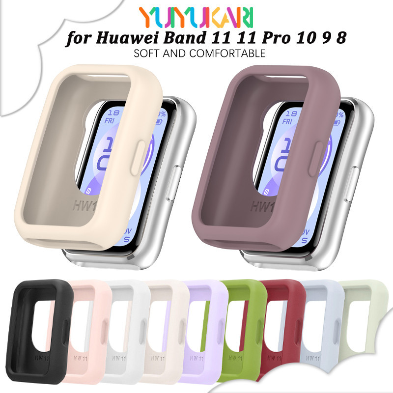 กรณีซิลิโคนสำหรับ for Smartwatch Huawei Band 11 11 Pro ปกป้องหน้าจอยางร่องสำหรับ for Huawei Band 8 9 10 NFC