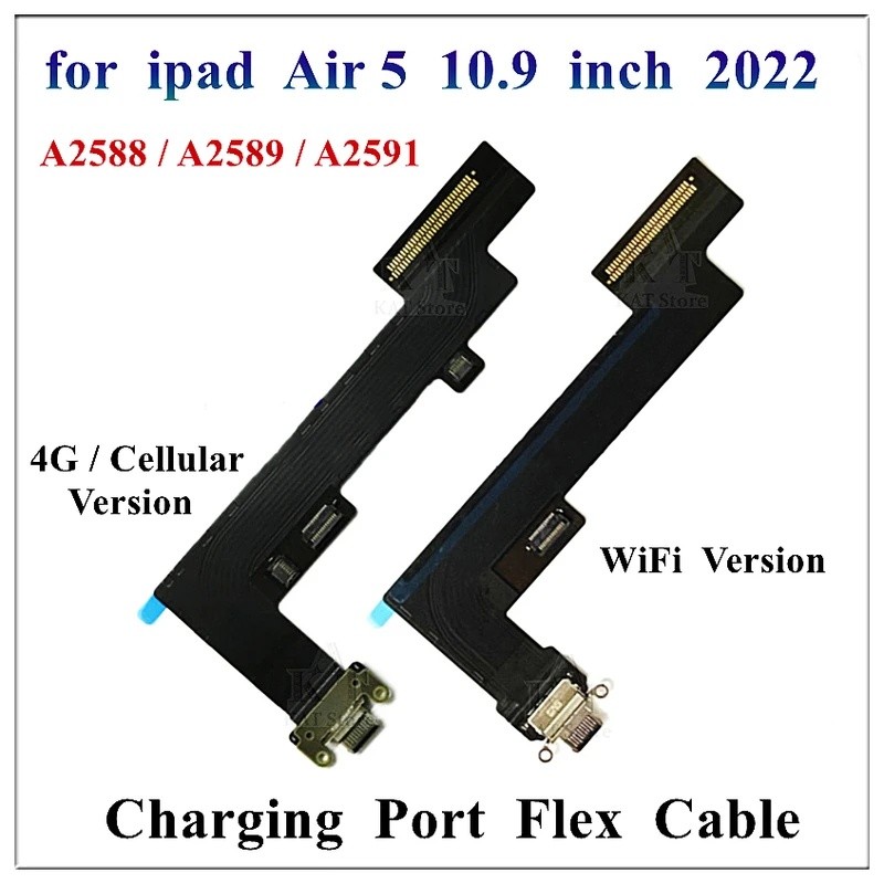 1 ชิ้นสําหรับ iPad Air 5 2022 10.9 นิ้วชาร์จพอร์ตขั้วต่อ Flex สาย A2588 A2589 A2591 4G WiFi อะไหล่