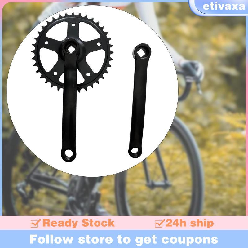 [Etivaxa] Universal 36T จักรยาน Crankset 170 มม.แขนข้อเหวี่ยงจักรยานเหล็กสีดําอุปกรณ์เสริมสําหรับ Fi