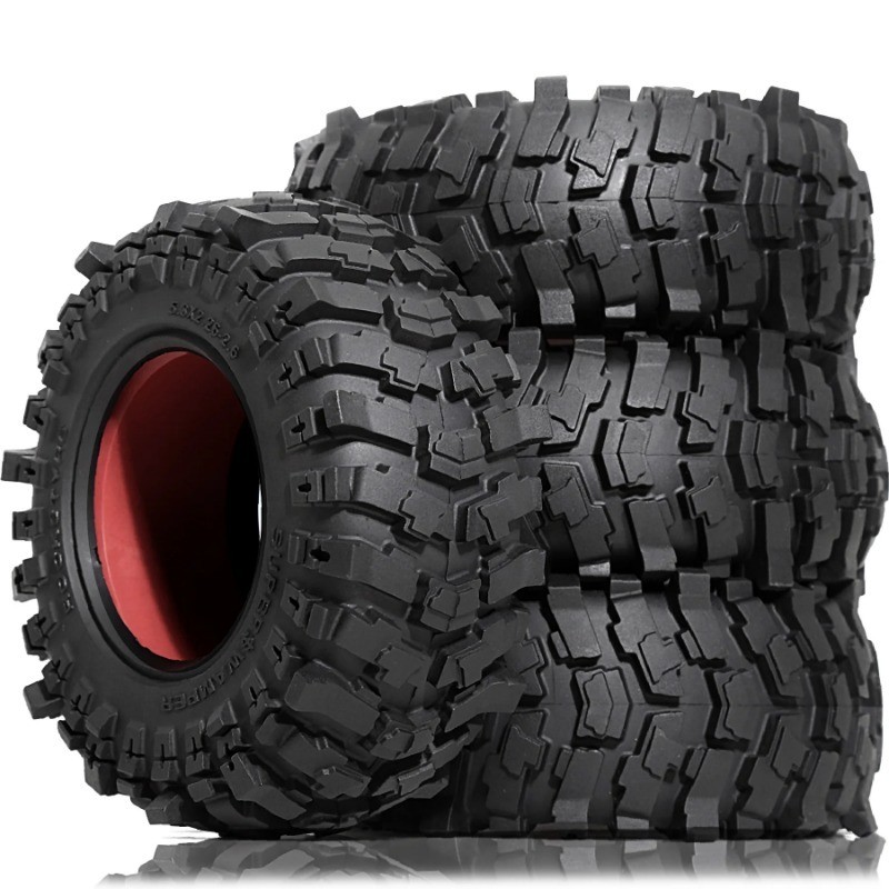 4PCS 132 มม.2.6 "ยางสําหรับ 1/8 1/10 RC Crawler Axial SCX10 Wraith RR10 Capra TRX4 YK4082 YK4102