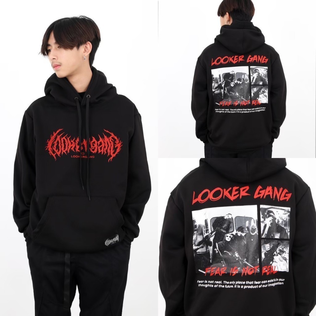 เสื้อฮู้ดพิมพ์ลายกราฟิก LOOKER ผ้าฝ้าย 100% สำหรับผู้ชายและผู้หญิง พร้อมส่ง ผ้าฝ้ายแท้ แขนยาว สำหรับใส่ทุกวัน ขนาด M-3XL
