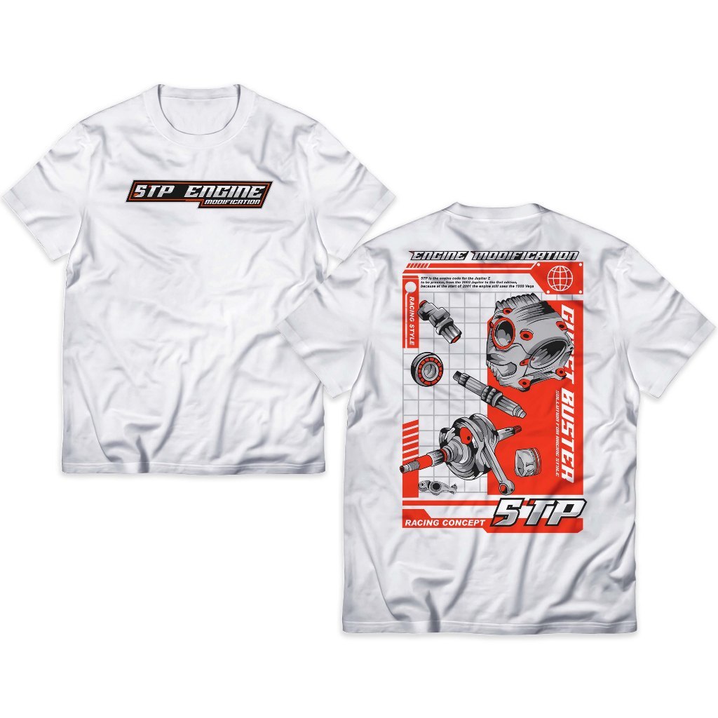 Kaos 5tp การปรับเปลี่ยนเครื่องยนต์ Gank Jupiter Z Vega R Tshirt Racing Motor Yamaha Genk