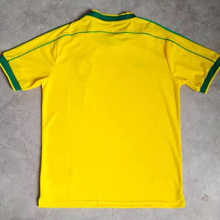 Retro 1998 Brazil Ronaldo R CARLOS Top Home Football Jersey Shirt 98abac