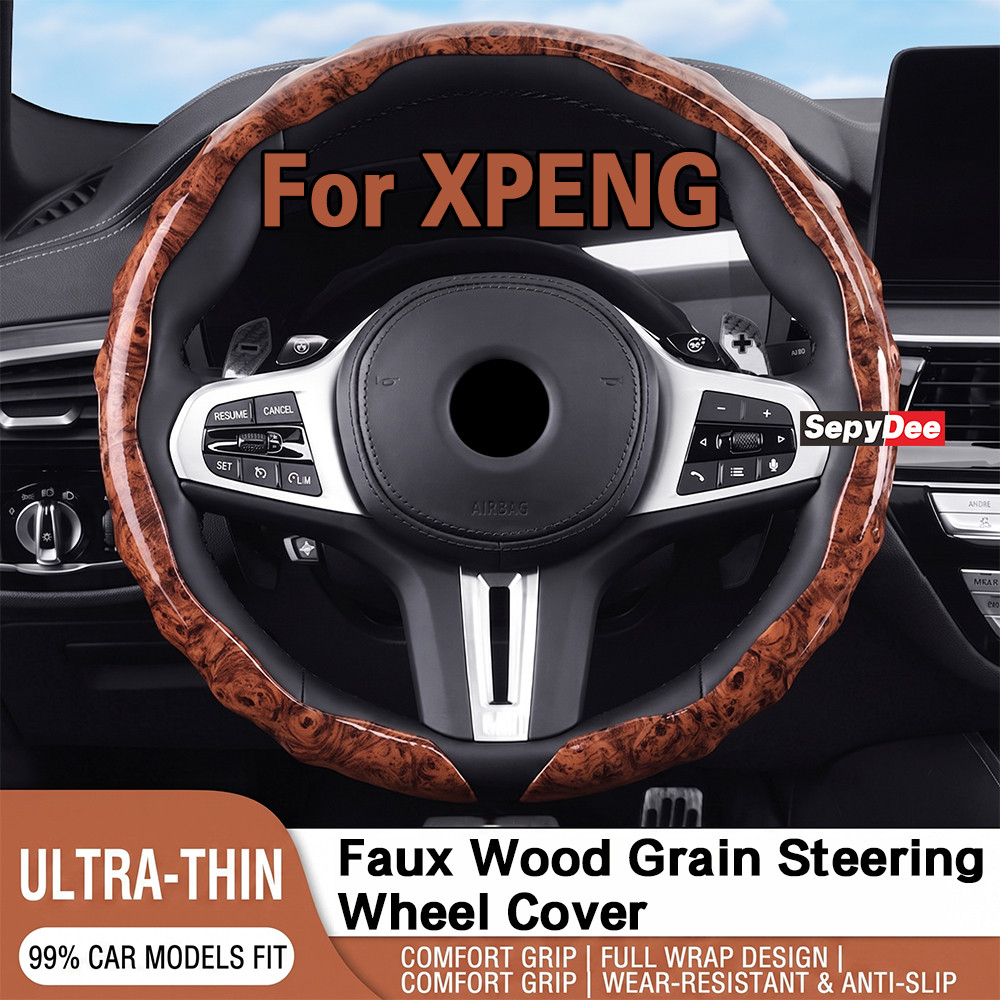 ไม้หนังพวงมาลัยรถ Anti Slip Ultra Thin พวงมาลัยสําหรับ XPENG G6 G7 G9 X9 15 นิ้ว Universal รถพวงมาลั