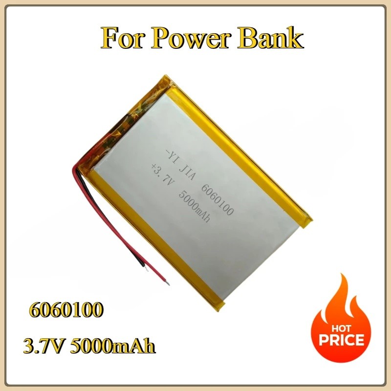 ใหม่ ใหม่ 6060100  ชาร์จความจุสูง LiPo แบตเตอรี่ 3.7V 5000mAh แบตเตอรี่ลิเธียมโพลิเมอร์ 18.5Wh สําหร