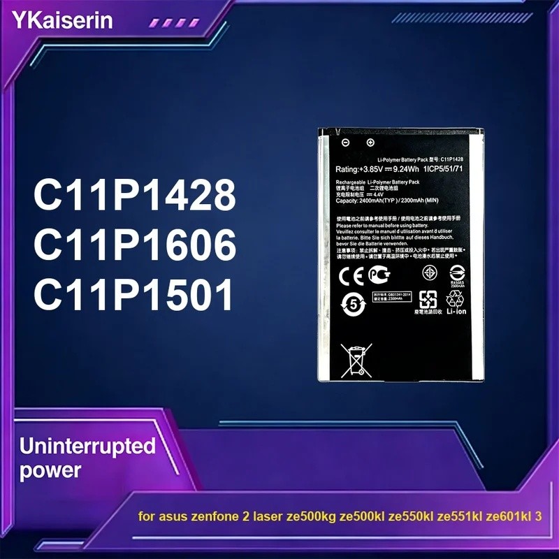 C11P1501 C11P1428 C11P1606 แบตเตอรี่โทรศัพท์มือถือสําหรับ Asus Zenfone 2 เลเซอร์ ze500kg ze500kl ze5