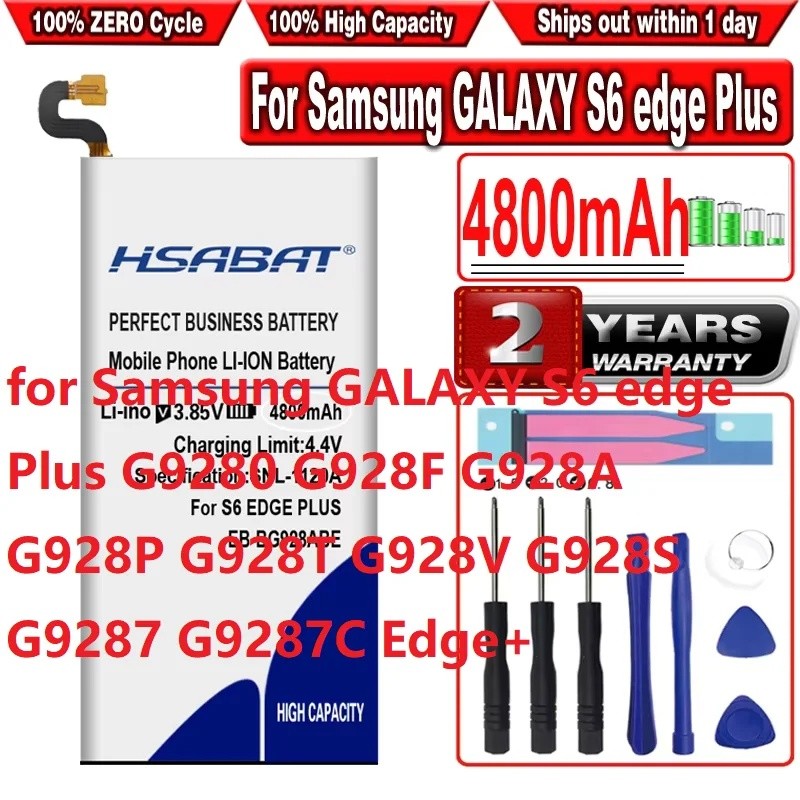 HSABAT EB-BG928ABE 4800mAh แบตเตอรี่สําหรับ Samsung GALAXY S6 edge Plus G9280 G928F G928A G928P G928