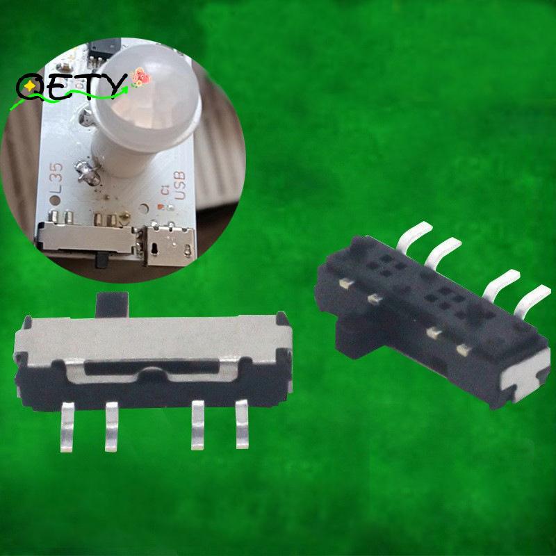 [qetyellow] 10 ชิ้น 4 ขา Mini Slide Switch On-OFF 3Position Micro Slide Toggle Switch สวิตช์สไลด์แนว