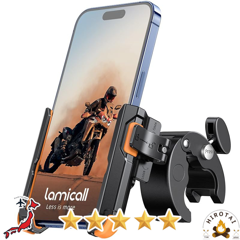 Lamicall Quick-Mount Bike Phone Holder – Universal 4.7–7" Smartphone Mount for Road Bikes, 360° Rota
