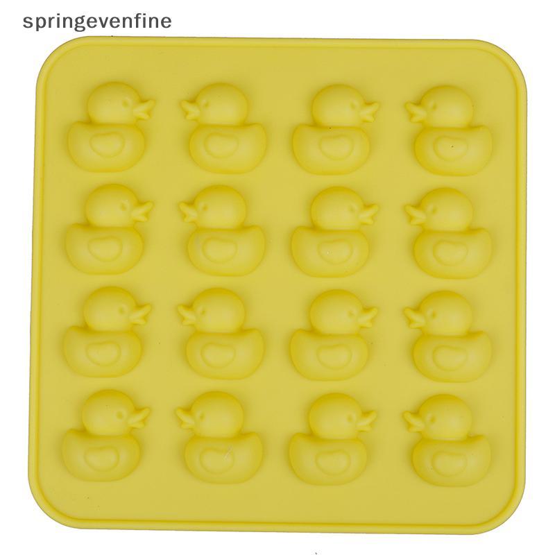 Springevenfine แม่พิมพ์ซิลิโคนเป็ดน่ารัก DIY ช็อกโกแลตบิสกิตน้ําแข็ง Candy Moulds Springevenfine