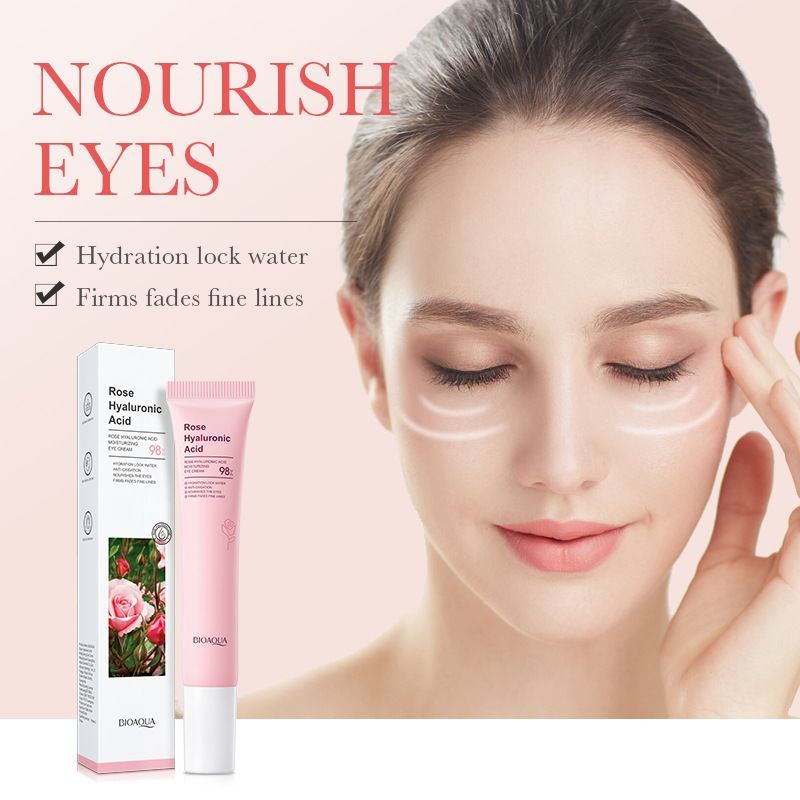 ขายร้อน #~ Rose Eye Cream 20gBIOUA Hyaluronic Acid ลดความหมองคล้ํา Eye Lines Eye กระเป๋า lx
