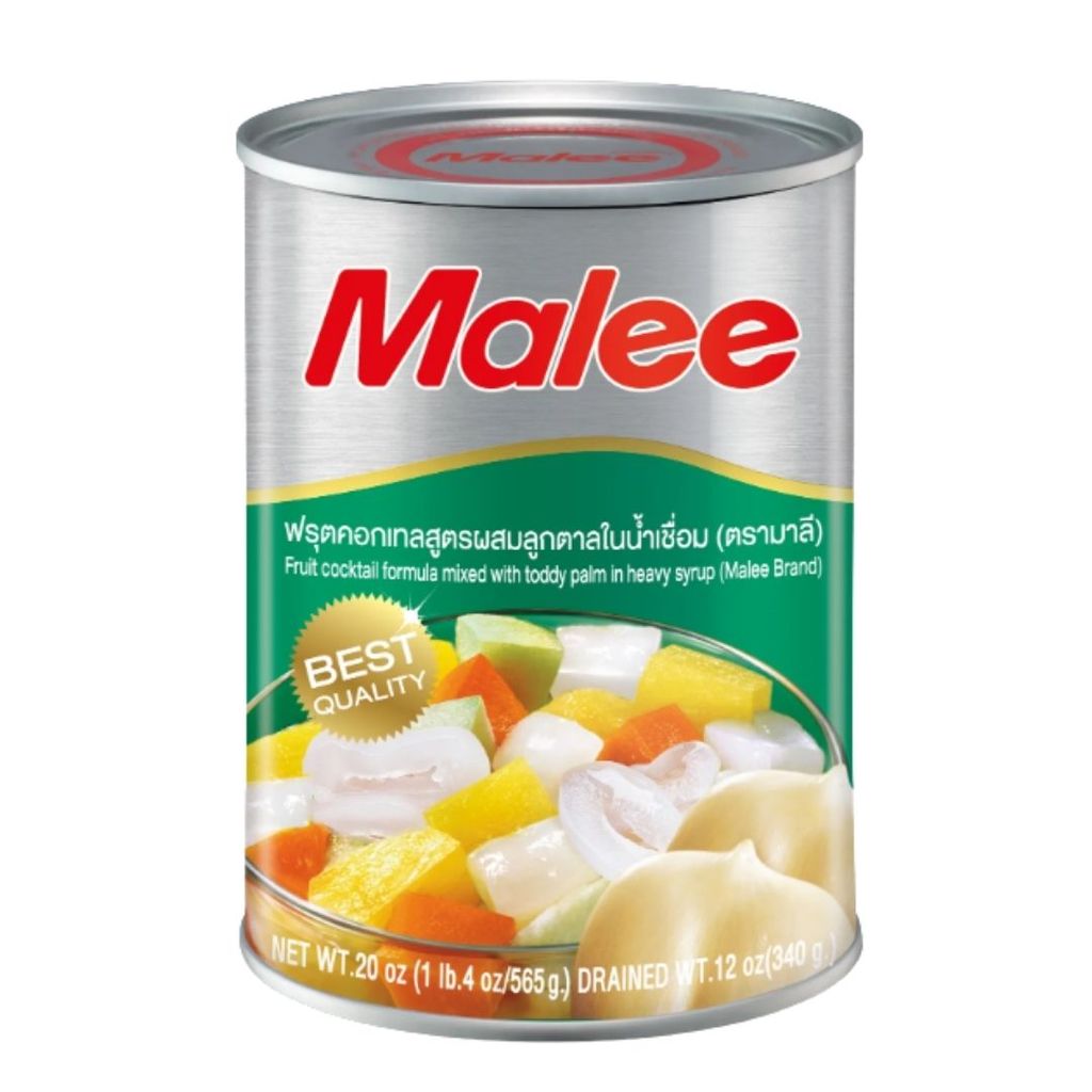 มาลี ฟรุ๊ตคอกเทลผสมลูกตาลในน้ำเชื่อม Malee Fruit Cocktail with Palm 565g.