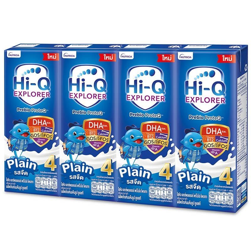 ไฮคิว เอกซ์พลอเรอร์พรีไบโอโพรเทก นมยูเอชทีสูตร4 Hi-Q Explorer Plain Milk UHT 4 180ml.