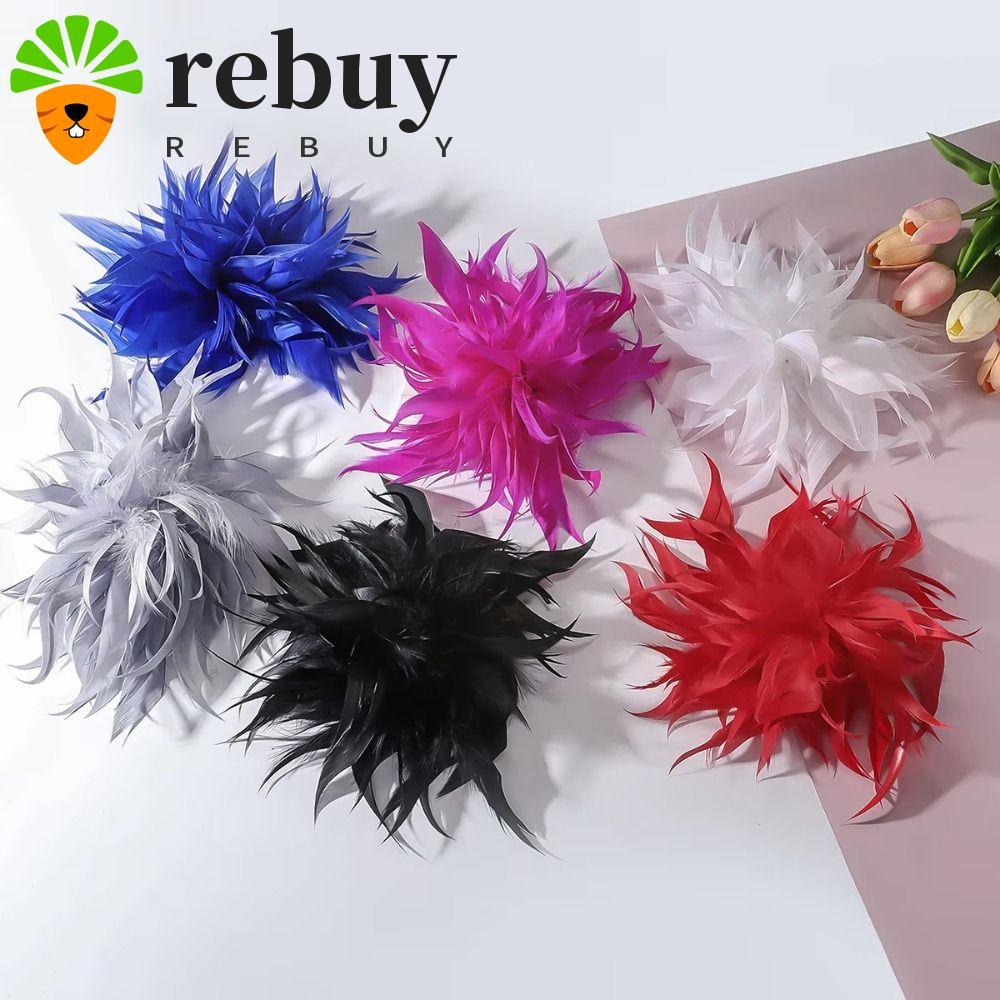 ซื้อซ้ํา เข็มกลัดเสื้อยกทรงขนนก,หมุดปกดอกไม้หลากสีหรูหรา, ผู้หญิง 18 ซม. เข็มกลัดขนาดใหญ่ที่สวยหรูตราขนนกงานแต่งงาน