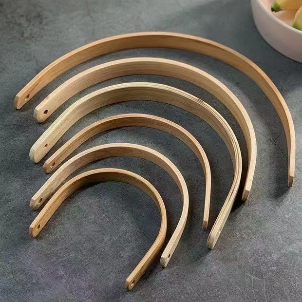 New vintage accessories handmade nostalgic wooden handle accessories, wooden bamboo inner ring handl