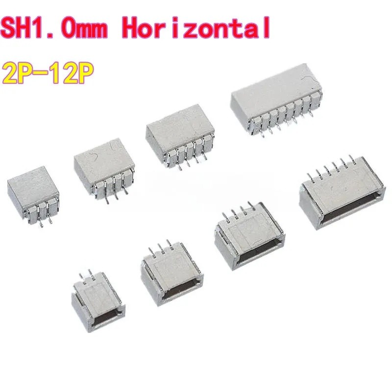 10PCS SH1.0mm แนวนอนแนวตั้ง 1.0 มม.Pitch Connector 2 P/3 P/4 P/5 P/6 P/7 P/8 P/10 P SMD ซ็อกเก็ตในสต