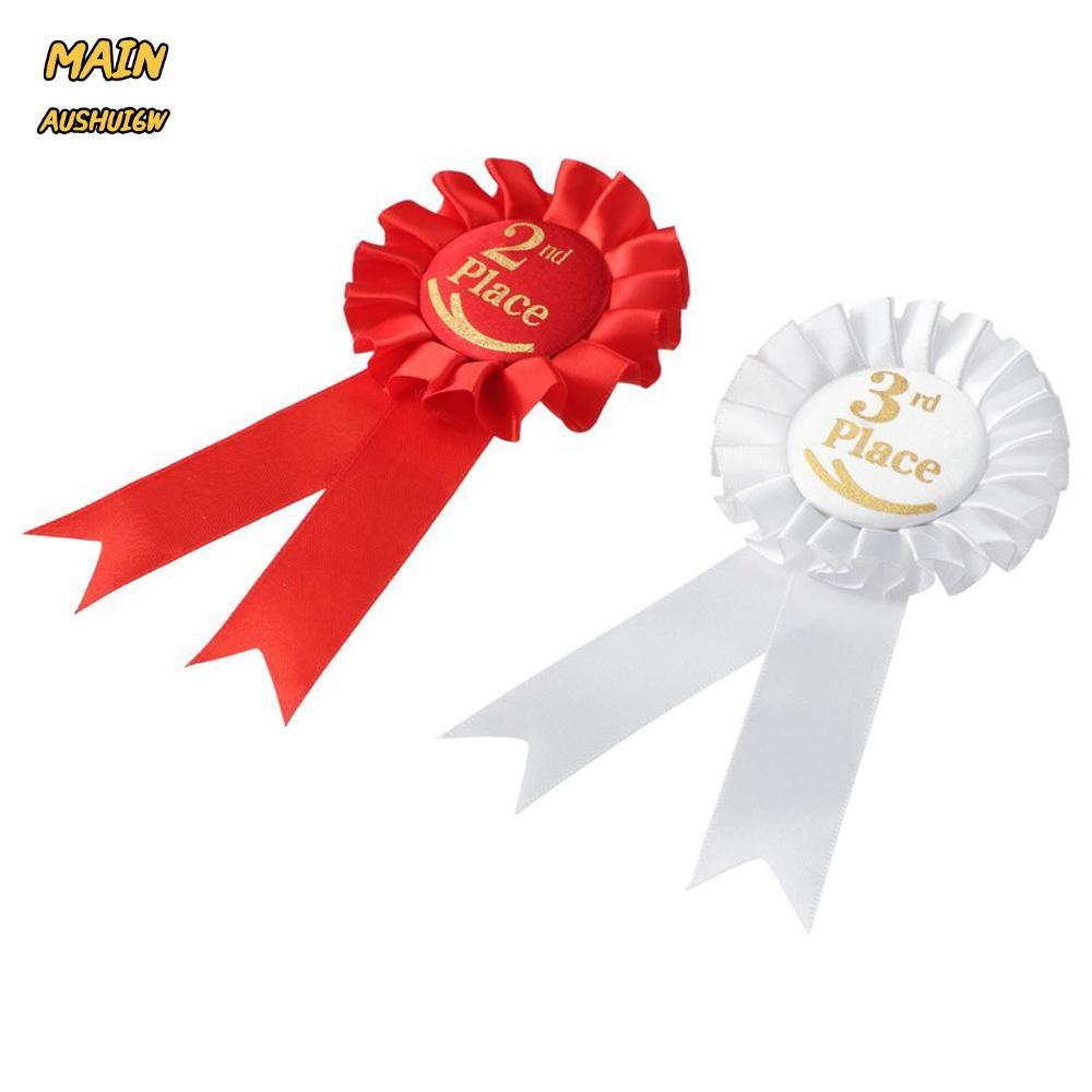MAINAUSHUI6W Rosette Ribbon, Blue,Red,White Recognition Ribbons Award Set, Ribbon 1st 2nd 3rd Place