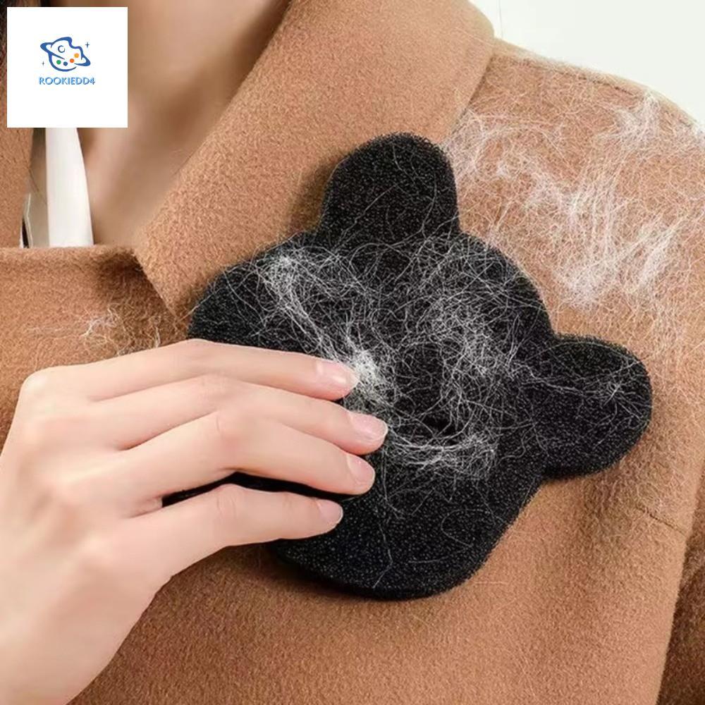 ROOKIEDD4 4 ชิ้น Pet Hair Remover, Bear Shape Reusable Laundry Ball, Fur Remover เปียกแห้งใช้สีดําใน
