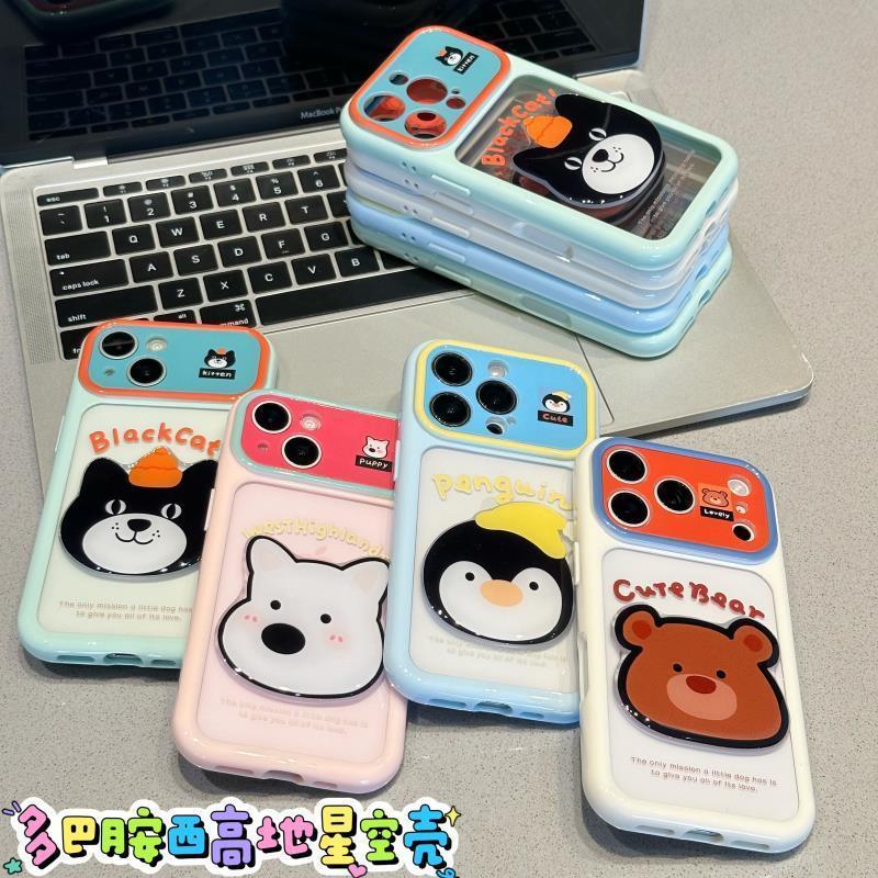เคสโทรศัพท์ เหมาะสําหรับ iPhone 11 12 13 14 15 16 17 Pro max Plus Air การจับคู่สี Penguin West Highlands + สติกเกอร์ทําด้วยมือกันกระแทกกันกระแทกเคสรวมทุกอย่าง 97FJ