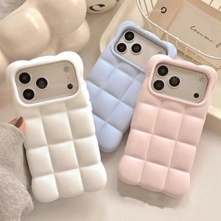สีทึบดาวเมฆโซ่ซิลิโคนเคสโทรศัพท์สําหรับiPhone 17 Pro Max 16 Pro Maxกันกระแทกป้องกันปลอก