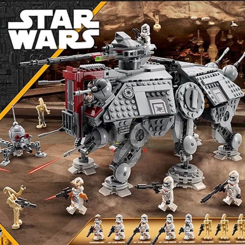 เข้ากันได้กับ Star Wars 75337ATTE Walker Fighter Boy ประกอบของเล่นบล็อกตัวต่อเพื่อการศึกษา