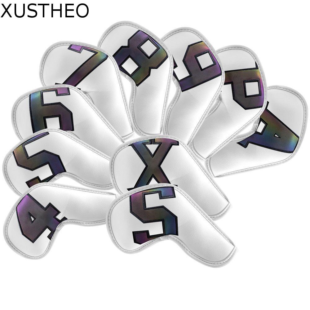 XUSTHEO Golf Iron Covers 4-9 ASPX 6 Clers Golfer ของขวัญหนัง PU Gradients High-end Golf Wedge Cover
