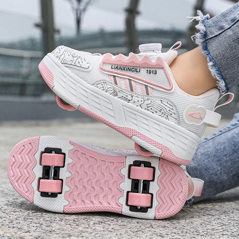 Youth Simple Invisible Four-Wheel Retractable Pulley Shoes Shoes Shoes