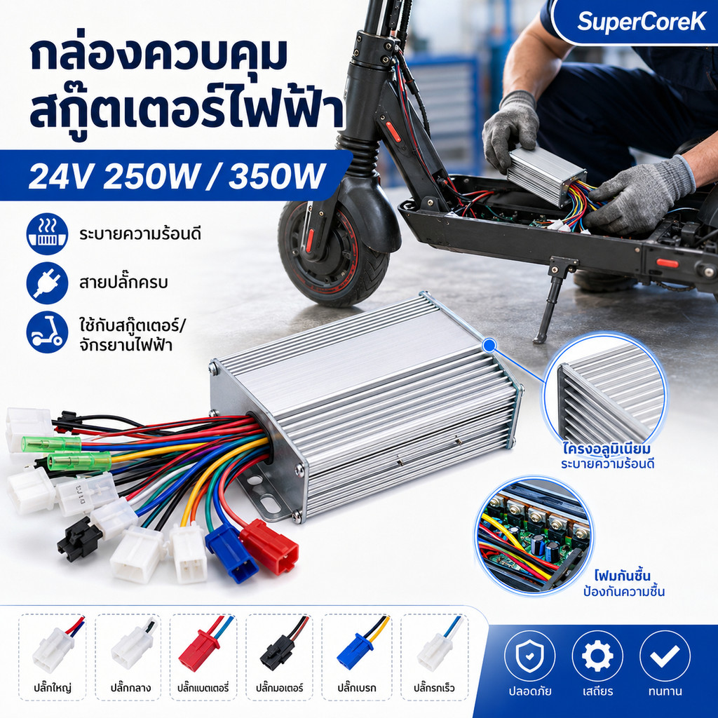 กล่องควบคุม 24v 250w 350w กล่องไฟ LB ECU สกู๊ตเตอร์ไฟฟ้า จักรยานไฟฟ้า มอเตอร์ไซค์ไฟฟ้า อะไหล่