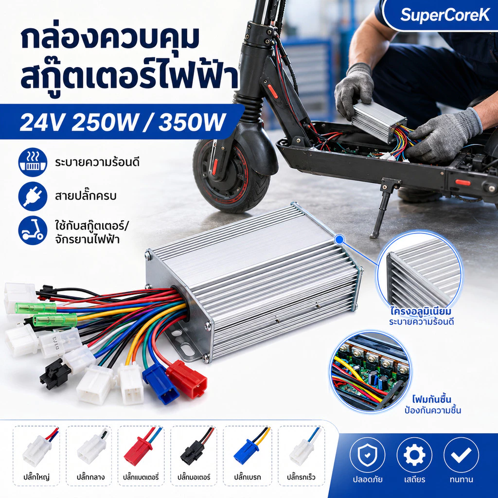 กล่องควบคุม 24v 250w 350w กล่องไฟ LB ECU สกุ๊ตเตอร์ไฟฟ้า จักรยานไฟฟ้า มอเตอร์ไซด์ไฟฟ้า อะไหล่