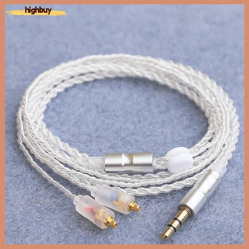 HiFi หูฟังอัพเกรดสาย MMCX 3.5 มม.1.2 M Silver Plated Core สําหรับ IE200/IE300/IE600/IE900/ N5005/N30