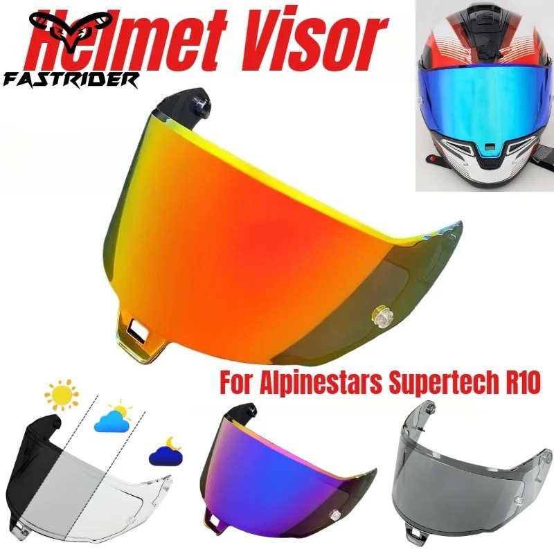 R10 หมวกกันน็อครถจักรยานยนต์ Visor สําหรับ Alpinestars Supertech R10 เลนส์หมวกกันน็อคเปลี่ยน Windshi