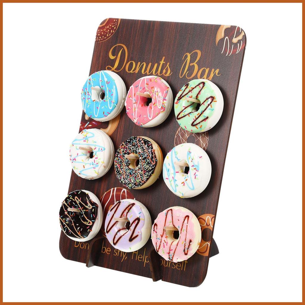 Donut Display Board ไม้ Dount Donut Pastry Board Wall Display Board สําหรับอาหารบุฟเฟ่ต์งานแต่งงานวั