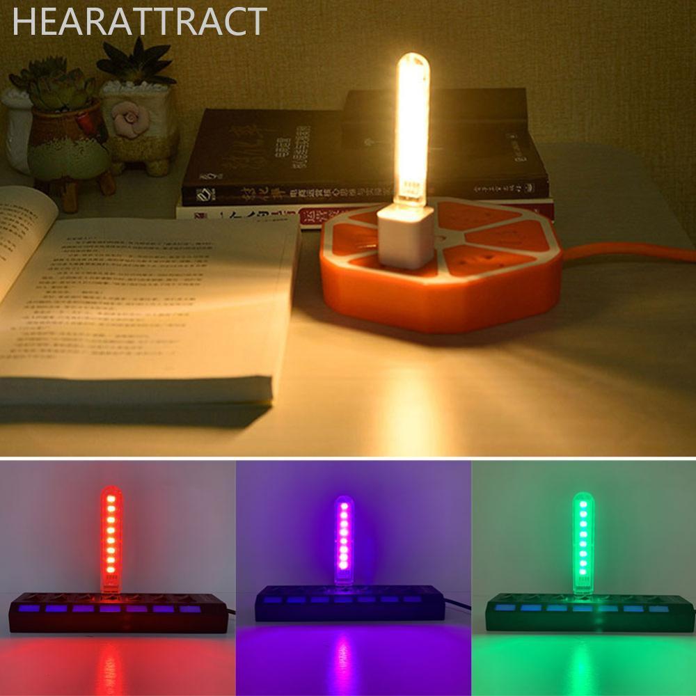 HEARATTRACT Mini แบบพกพา USB 8LED Night Light DC5V USB สําหรับตกแต่งห้องนอนอ่าน H8L8