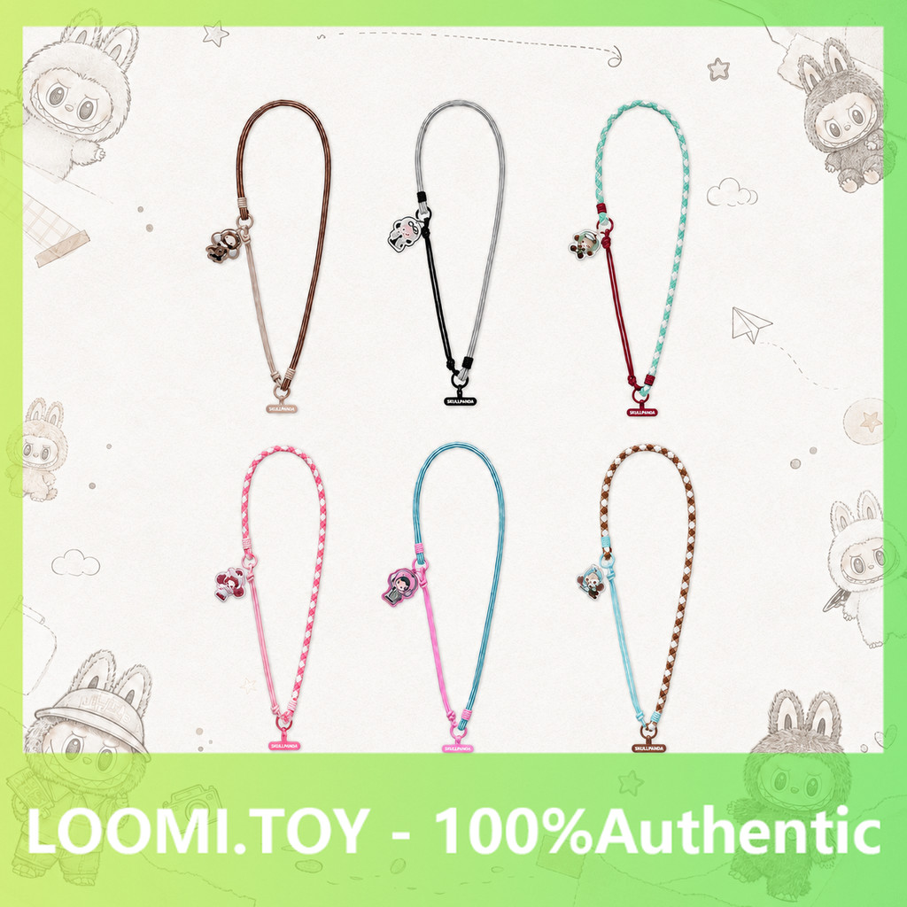 POPMART SKULLPANDA อย่าอยากอยากซีรีส์โทรศัพท์มือถือ Lanyard Mystery Box เล่นอินเทรนด์เครื่องประดับแท้