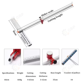 เครื่องตัดกระจก แท่นตัดกระเบื้อง ที่ตัดกระจก ตัวที 90cm ที่ตัดกระเบื้อง เครื่องตัดกระเบื้อง มีดดันกระจกความแม่นยําสูงคู่