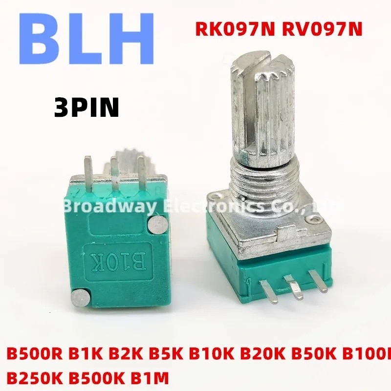 10PCS RK097 RV097 RK097N RV097N 3PIN B50K 50K B100K 100K B250K เครื่องขยายเสียงปิดผนึก Linear Volume